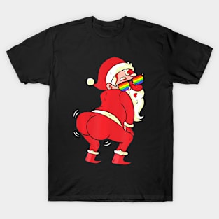 Gay Santa Claus LGBTQ Pride Flag Christmas T-Shirt